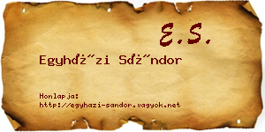Egyházi Sándor névjegykártya