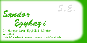 sandor egyhazi business card